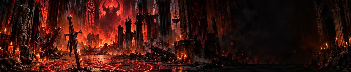 A burning gothic cathedral